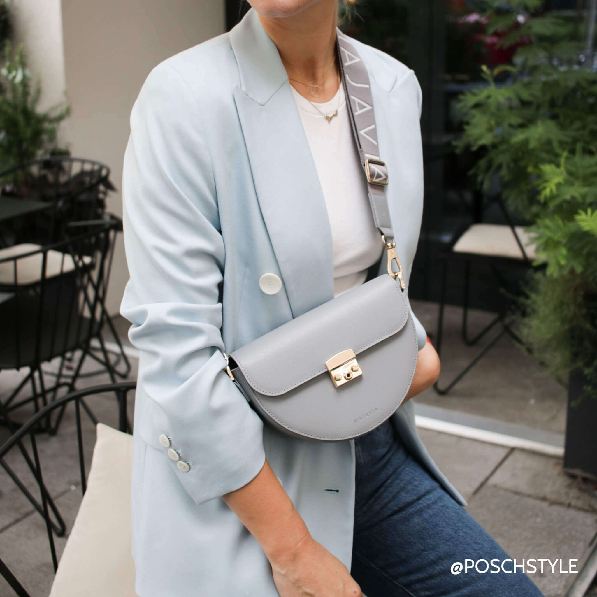 Crossbody Bag in Grau aus recyceltem Echt Leder MAJAVIA Majavia Travel the World GmbH
